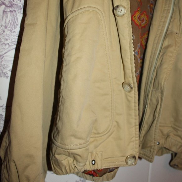 vintage zip-up, button up boho jacket with hood - Picture 4 of 6